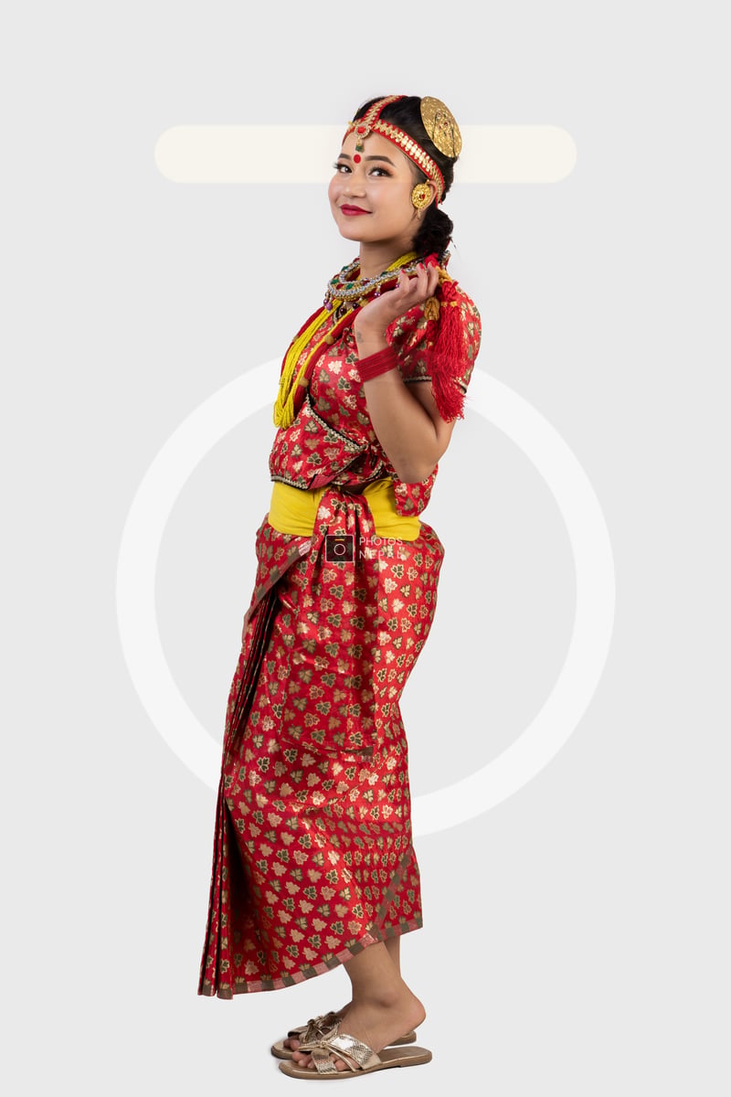 Gunyo Authentic Nepali Fashion: Portrait of a Nepali Girl in Fulbutte Gunyo ...