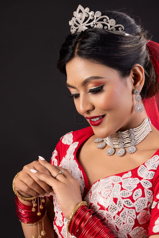 Close-up of a Nepali Bride's Engagement Ring - Photos Nepal Close-up of a Nepali Bride's Engagement Ring - Photos Nepal