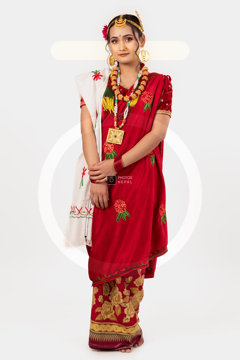 Full Figure Gurung Beauty in Traditional Dress and Jewelry ...
