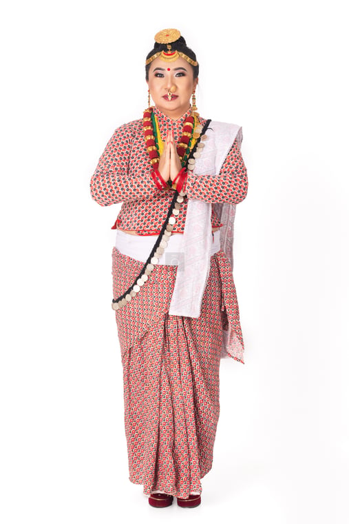 Kirat Rai Woman Stock Photo Greeting Namaste - Photos Nepal