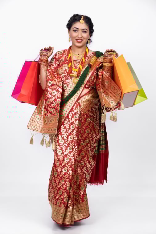 Nepali Bride Carrying Shopping Bags Photos Nepal
