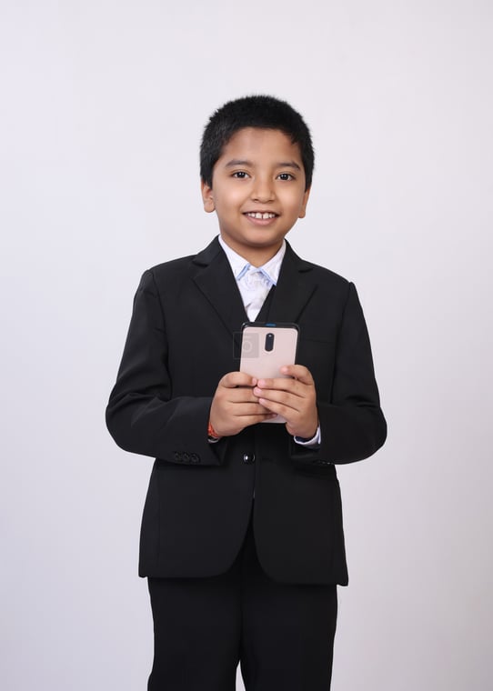 Boy Using Mobile Phone - Photos Nepal