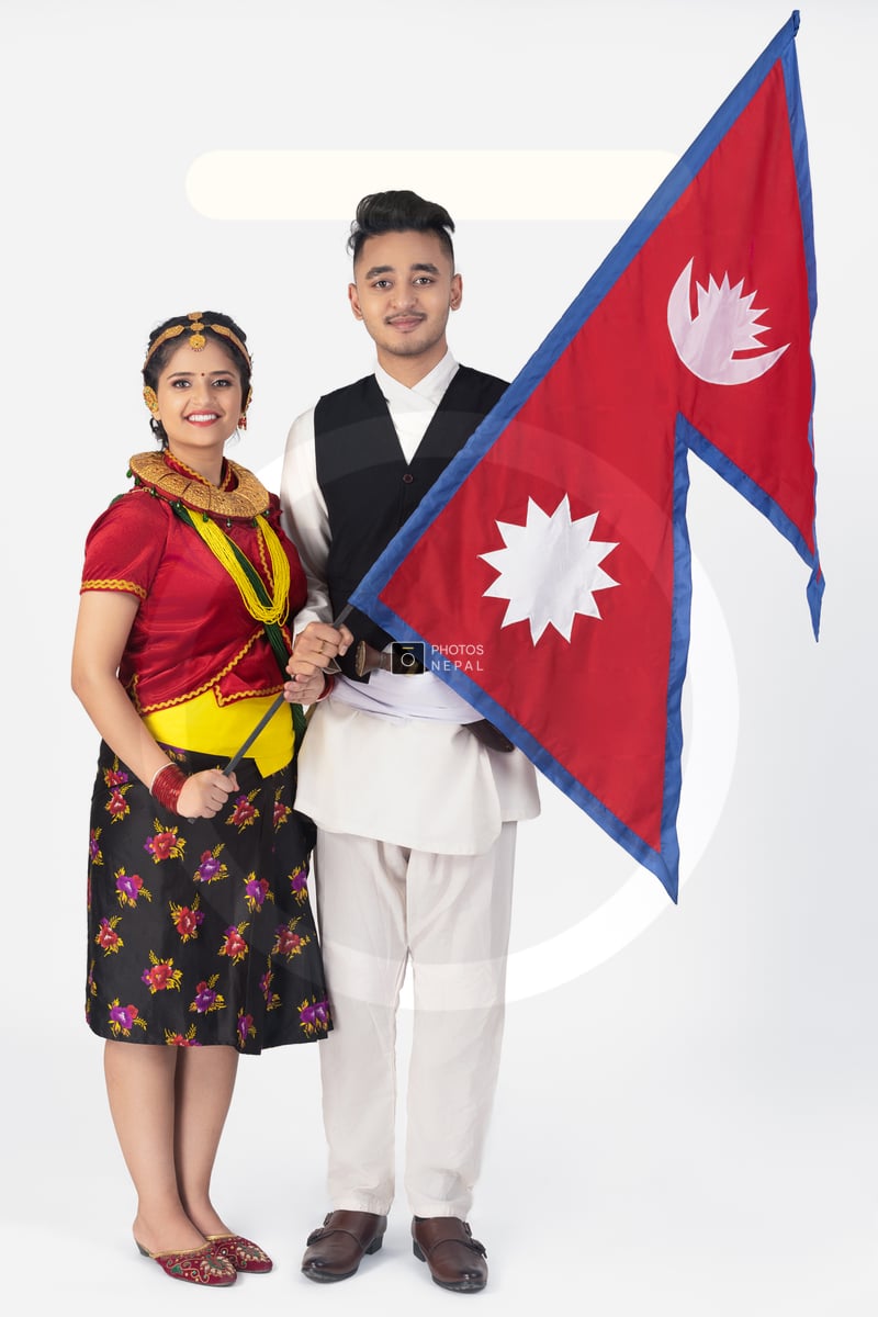 Nepali Flag Couple In A Typical Nepali Dress Photos Nepal nepali-flag-couple-in-a-typical-nepali-dress-photos-nepal