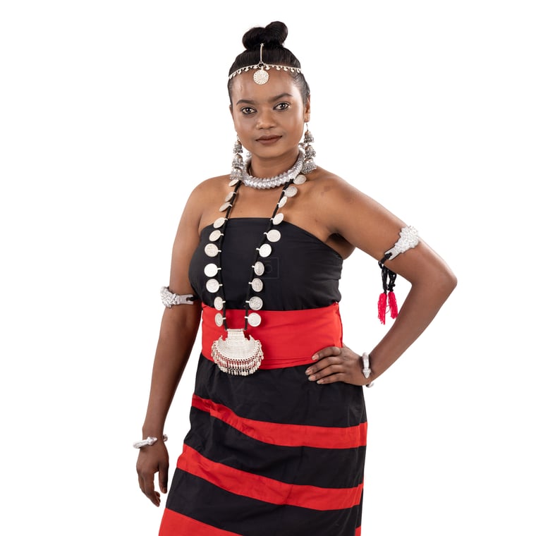 Dhimal Female Showcasing Dhimal Dress and Jewelry | Royalty-Free Photo ...
