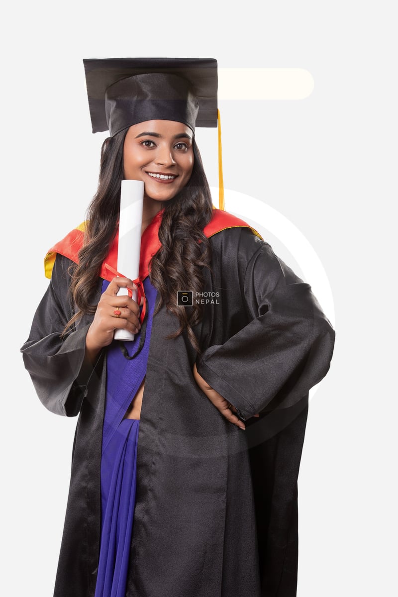 Indianized Graduation Robe Joyful Indian Student in Graduation Gown and Saree Holding Diploma ...