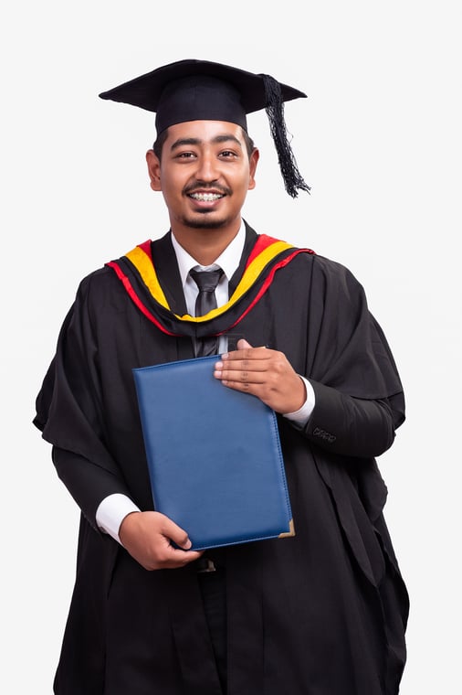 Royalty-free Stock Image of Nepali Graduate in Black Gown and Cap ...