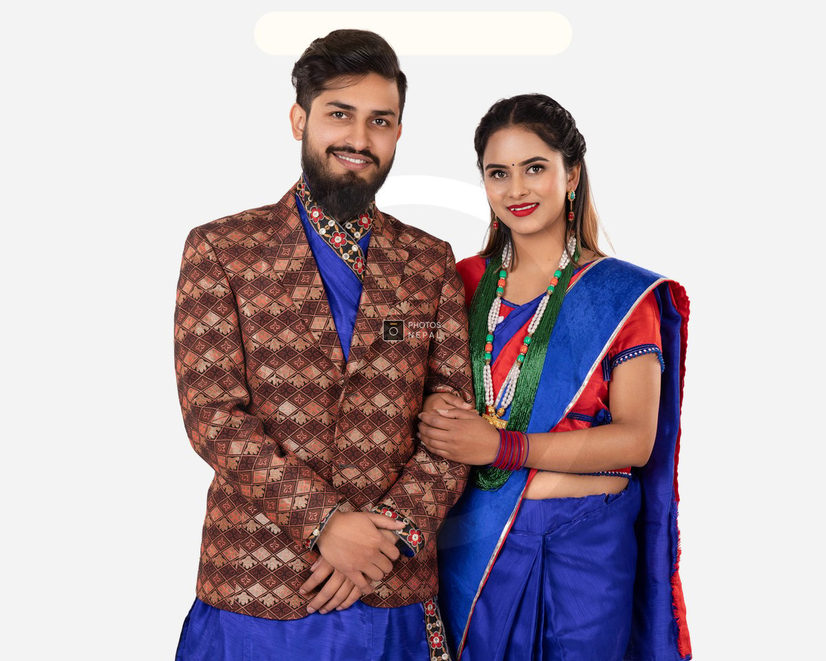 Beautiful Nepali Couple in National Dress of Nepal Smiling Together - Photos Nepal Beautiful Nepali Couple in National Dress of Nepal Smiling Together - Photos Nepal