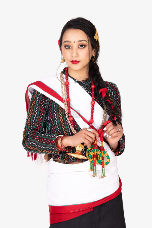 modern newari dress Beautiful Newari girl wearing newari cultural dress