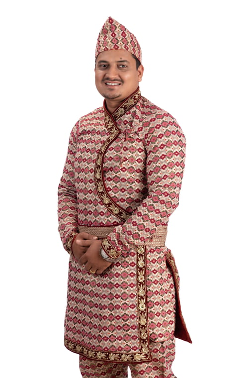 green emerald velvet dress Nepalese Dress Daura Suruwal main image 1