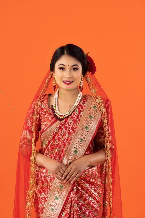 Photo of Nepali Bride Wearing Nepali Wedding Saree Photos Nepal